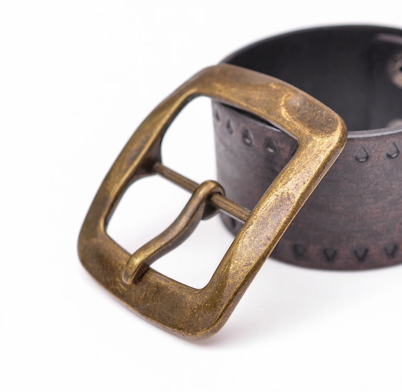 Heavy Quality Vintage Brass Center Bar Belt Buckle for DIY Leathercraft Leather Belt Fit 40mm Strap