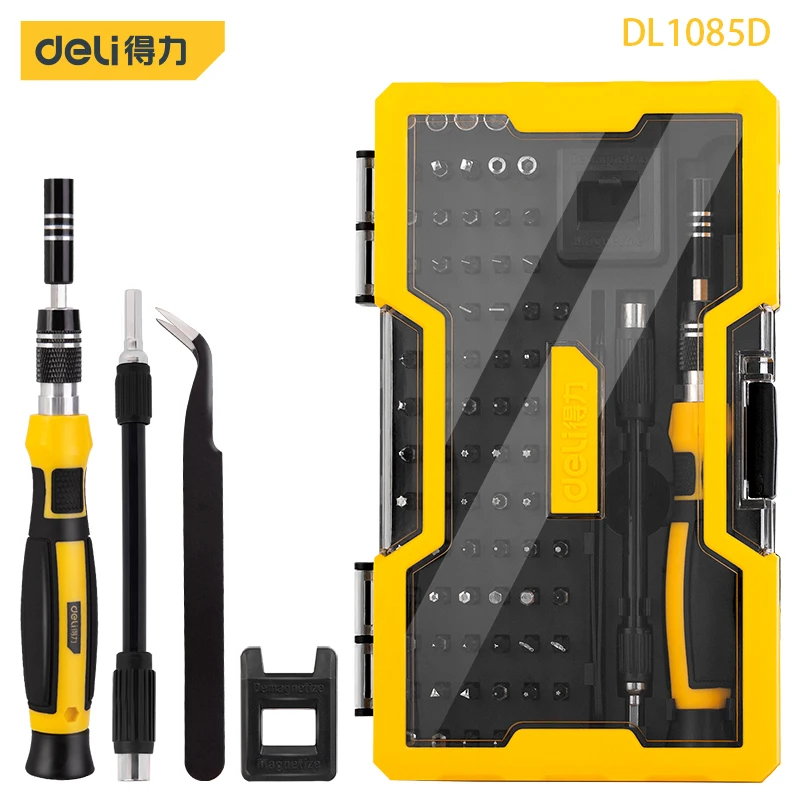 Deli DL1085D 85-Piece Precision Screwdriver Set Chrome Vanadium Steel Includes Slotted Screwdriver And Phillips Screwdriver