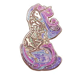 Sacred Unicorn Brooch Fantasy Animal Pegasus Horse Creature Enamel Pin