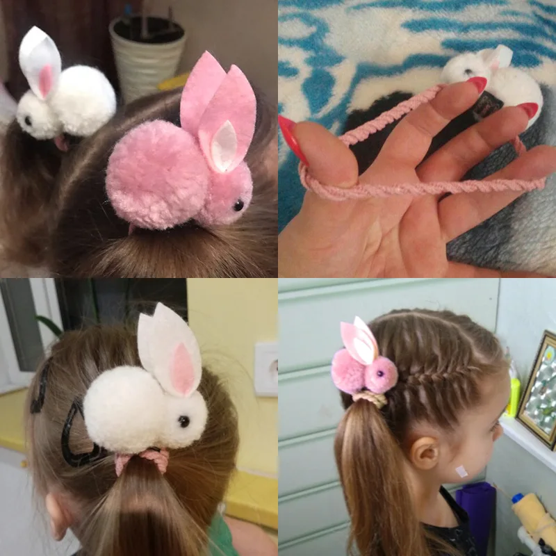 Cute Rabbit Set Girls Rubber band Hair Bands Hair Accessories Baby Headband Hairpins Headdress Kids Fashion Ornament Gift