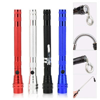 3 LED Portable flashlight Flexible Head Flashlight Torch with a magnet Telescopic Flexible lamp Pick Up Tool Lamp Light