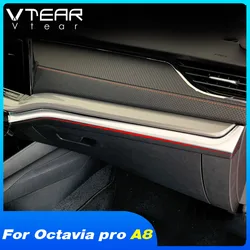 Vtear 자동차 중앙 제어 트림 커버 장식 대시 보드 스티커 Skoda Octavia pro A8 용 자동 인테리어 액세서리 제품