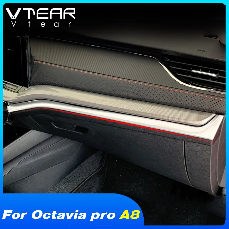 Vtear Car Central Control Trim Cover Decoration Dashboard Sticker Auto Interior Accessories Products For Skoda Octavia pro A8