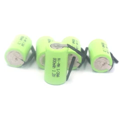 1.2V 1/2AA Rechargeable Battery 800mAh NiMH Cell with Welding Pins For e-shaver Drill Screwdriver Power Tools