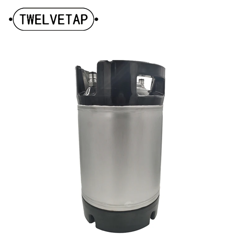 Stainless Steel Beer Keg with Rubber Handle, Leak Proof Top Lid, Barrel Barrel, Homebrew Growler, 9.5L, Ball Lock Type, 2.5 Gal