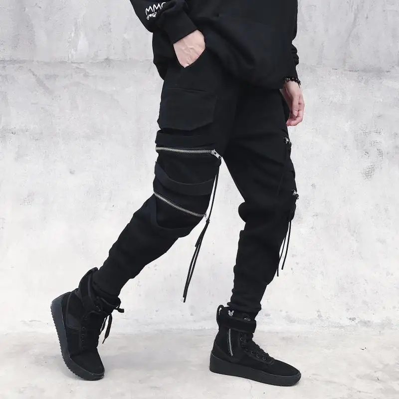 Jogging Pants Men Streetwear Techwear Hip Hop Cargo Trousers Harajuku Black Fashion Casual High Street Men's Clothing