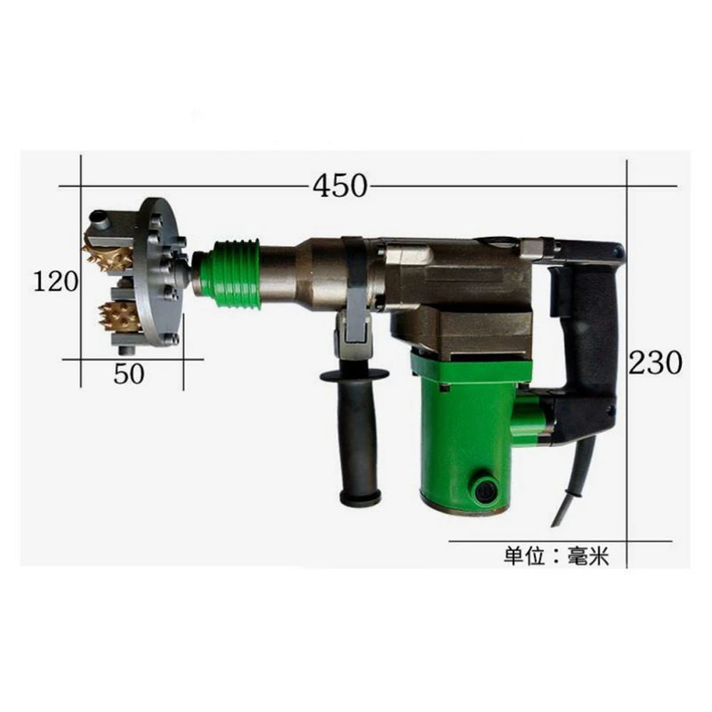 220V มือถือไฟฟ้าค้อนไฟฟ้า Chiseling เครื่องคอนกรีตทางเท้าสะพานอุโมงค์ Damping Hemp Wall Facing โลหะผสม Hammerh