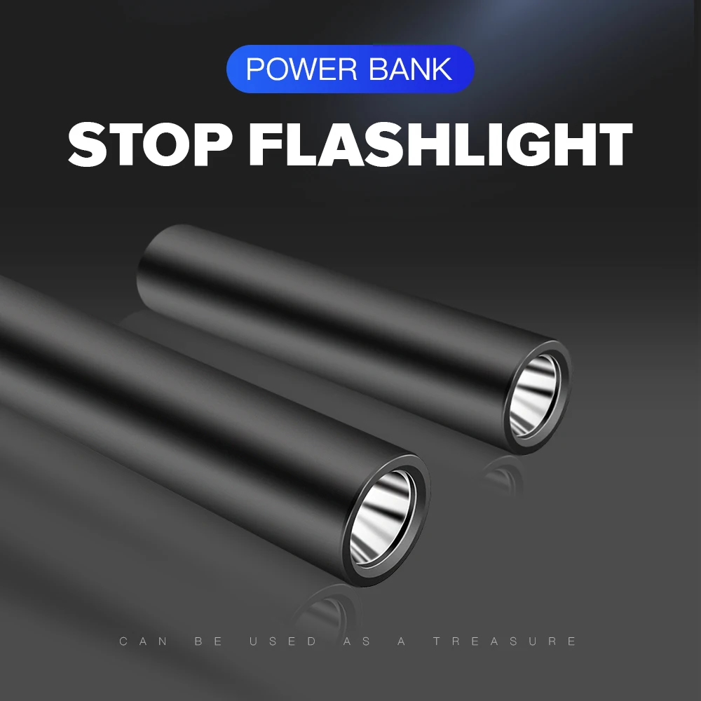 Powerful Flashlight with Power Bank Function USB Rechargeable Search Flashlamp Waterproof Torch Pocket Lantern Built-in Battery