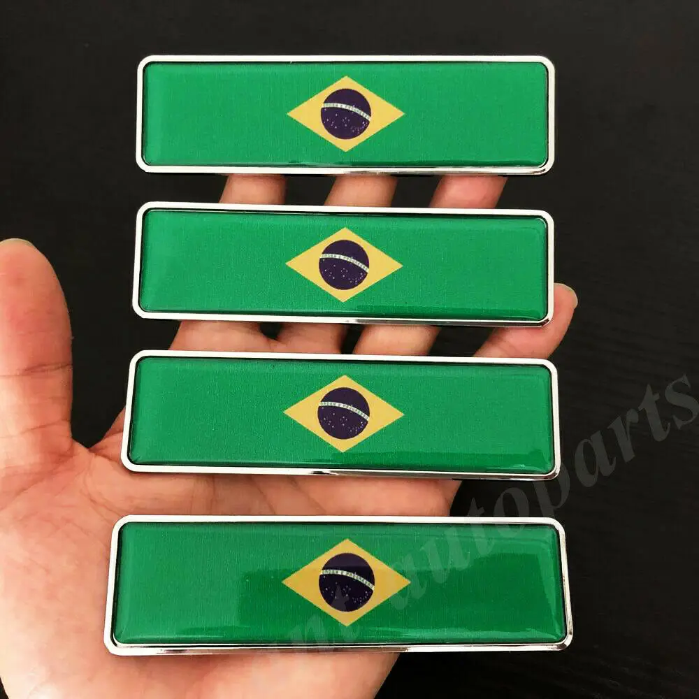

4 шт. металлический бразильский флаг Автомобильный багажник крыло эмблема значок наклейка