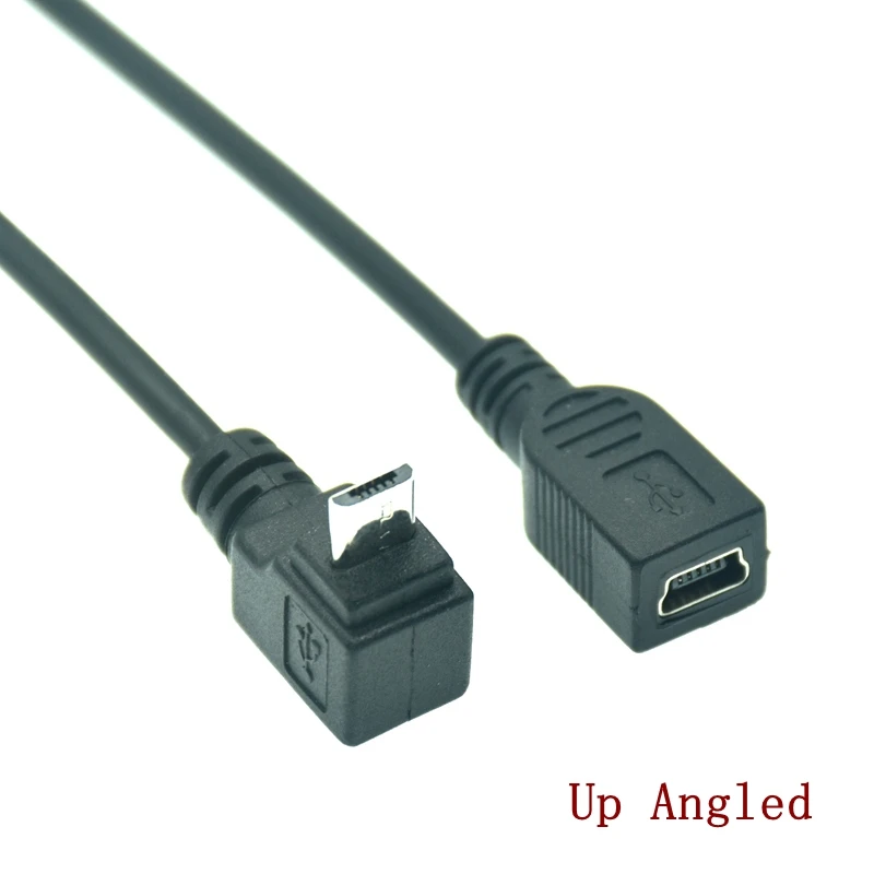 Converter Data Cable 90 Degree Up Down Left Right Angled Micro USB Male To Mini USB Female Adapter Converter Data Cable Line