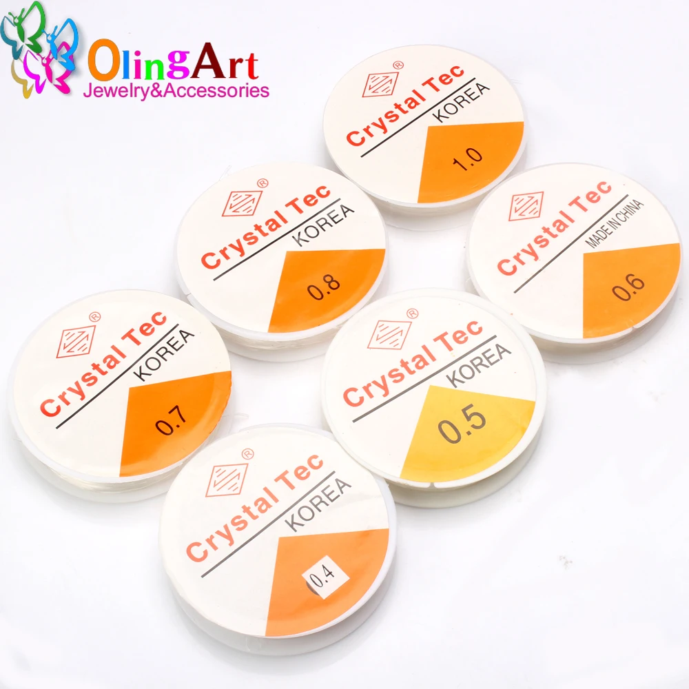 OlingArt 0.4 0.5 0.6 0.8 1.0MM 1 szpula krystalicznie czyste Stretch elastyczne koraliki drut/przewód/ciąg/nici DIY tworzenia biżuterii