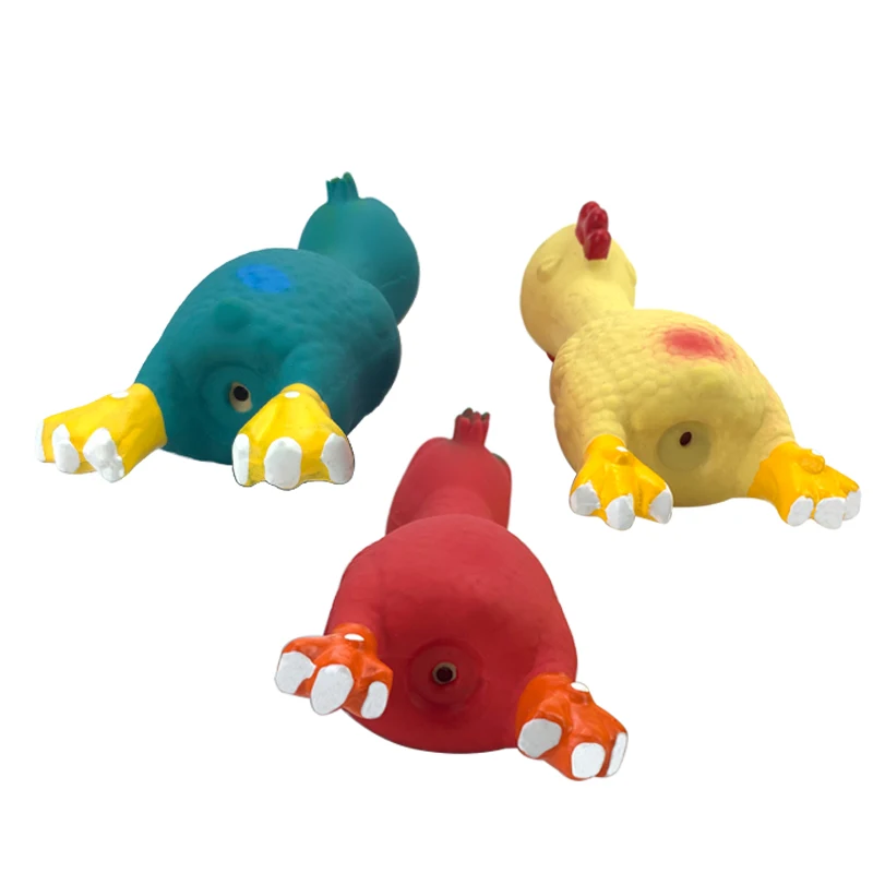 Natural Rubber Dog Toy Chicken Pet Latex Vocal Screaming Toys Cat Bite Vocal Bird Squeak Chew Duck Puppy Chew Toy Tooth Cleaning