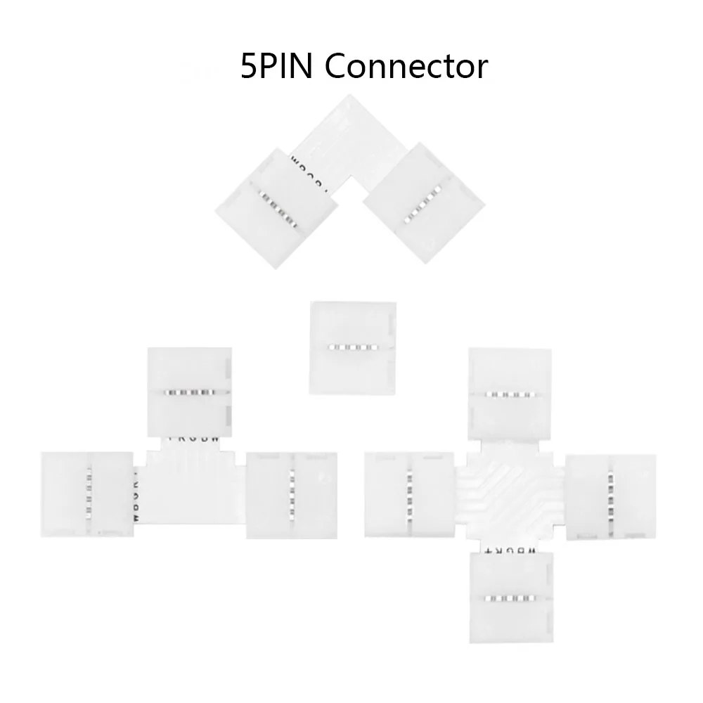 5 sztuk bezpłatne złącze Led do lutowania 2PIN 3PIN 4PIN 5PIN L / T / X kształt złącze narożne do 10mm RGB RGBW listwa Led RGBWW taśma