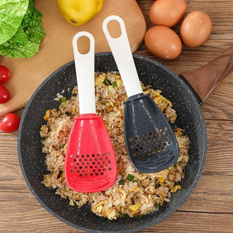 Strainer Scoop Multifunctional Heat-resistant Hanging Hole Innovative Potato Garlic Press Colander Spoon Kitchen Cooking Tools