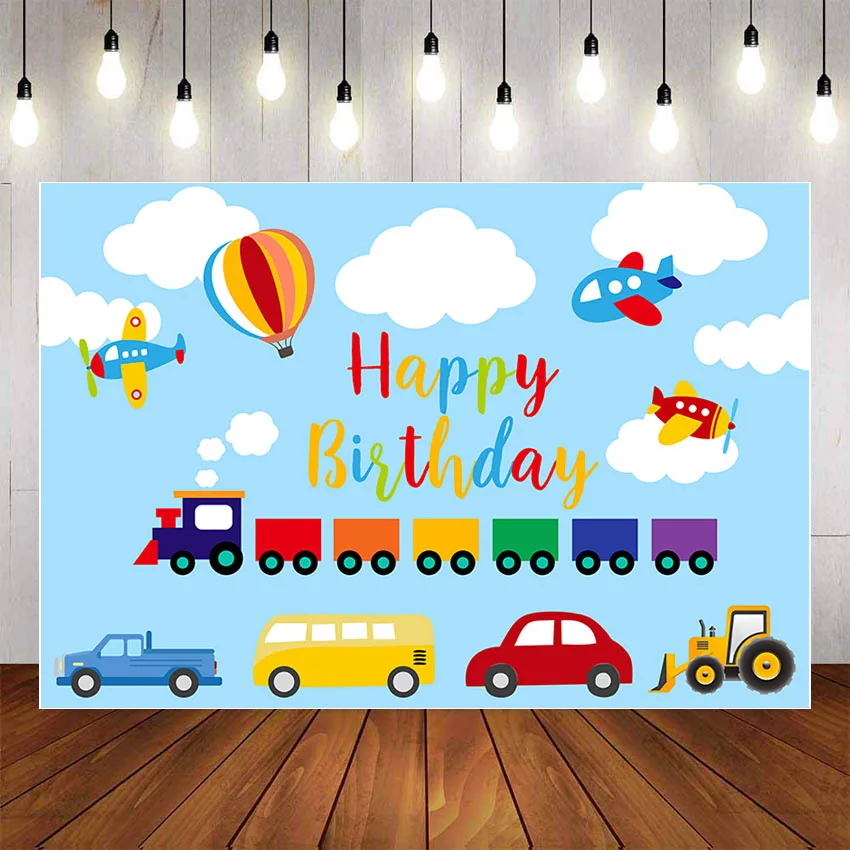 Mehofond Photography Background Transportation Theme Boy Cars Birthday Party Photophone Backdrop Photo Studio