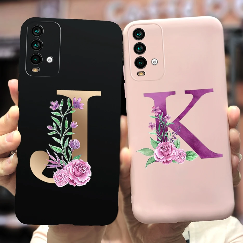 Redmi 9T Case Soft Silicone Cute 26 Letters Cover For Xiaomi Redmi 9T 9 T Phone Cases Redmi9T Back Cover Shockproof Coque 6.53''