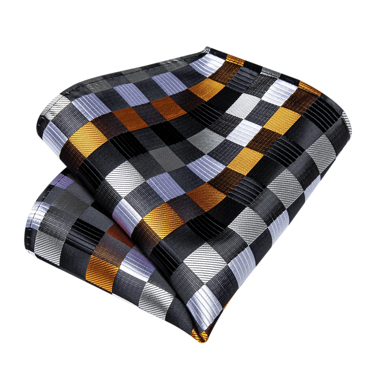 Neues modisches kariertes Herren-Krawatten-Set, hochwertige 8 cm breite Krawatte, Einstecktuch, Manschettenknöpfe, Business-Hochzeitskrawatte, Geschenk für Männer – Detail 10