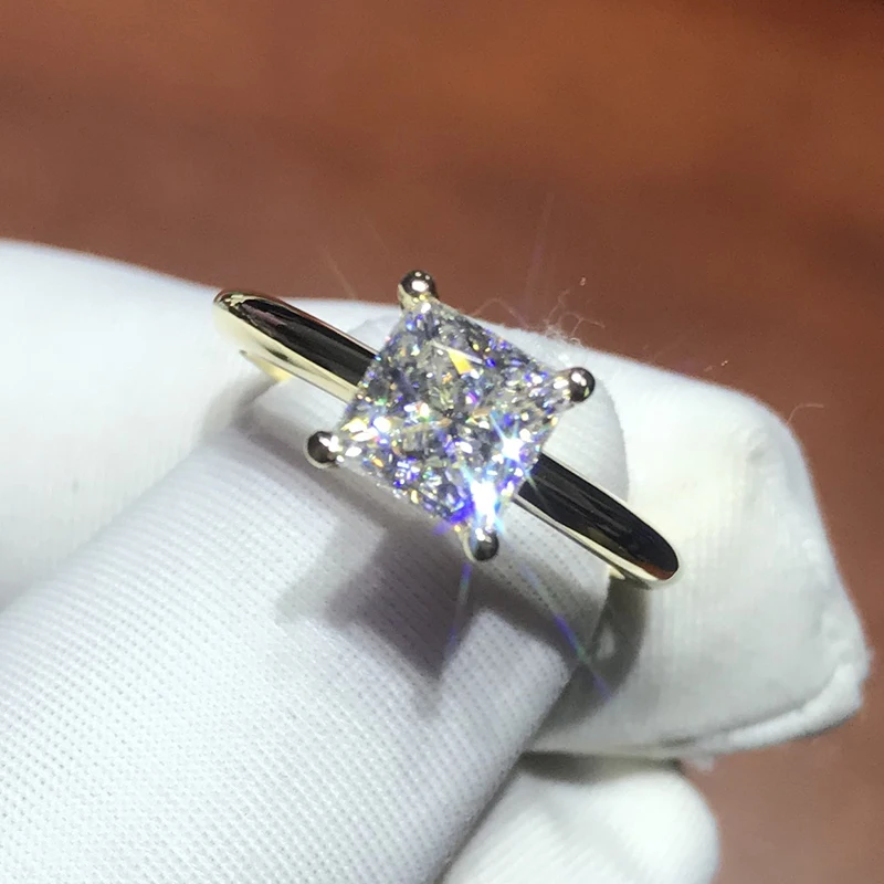 18K goldr ring 1ct D VVS moissanite ring Engagement&Wedding Jewellery with certificate 021