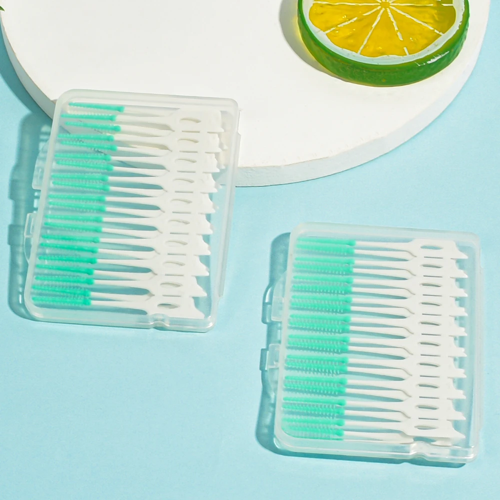 Y-kelin 100pcs /Set Silicone Interdental Brushes Super Soft Dental Cleaning Brush Teeth Care  Floss Toothpicks Oral Tools