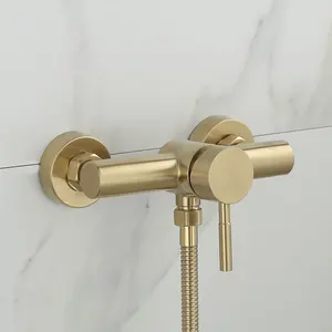 Tuqiu-Wall Tap for Bathroom Tap, Brushed Gold, Bath and Shower Mixing Taps, Hot and Cold Main Main Sales Tap Bathroom Luxury - №3