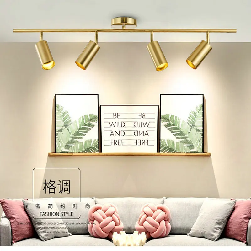 

Nordic golden Ceiling light Creative clothing store lamp 360 ° whirling GU10 7W AC220V LED light fixture lustre