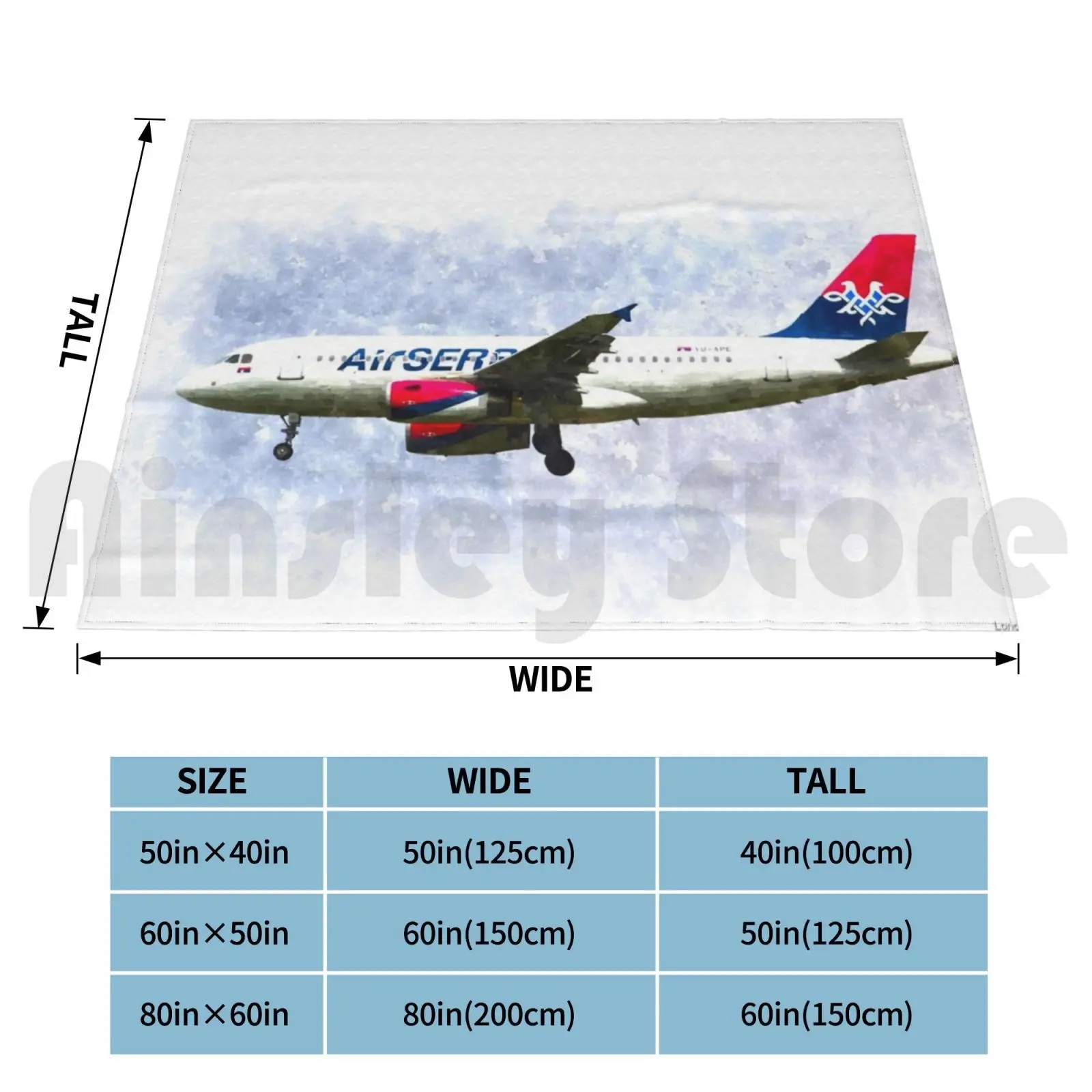 Air Serbia Airbus A319 Art Blanket Fashion Custom Air Serbia Art Art Air Serbia Serbian Air Serbia Airbus Airbus