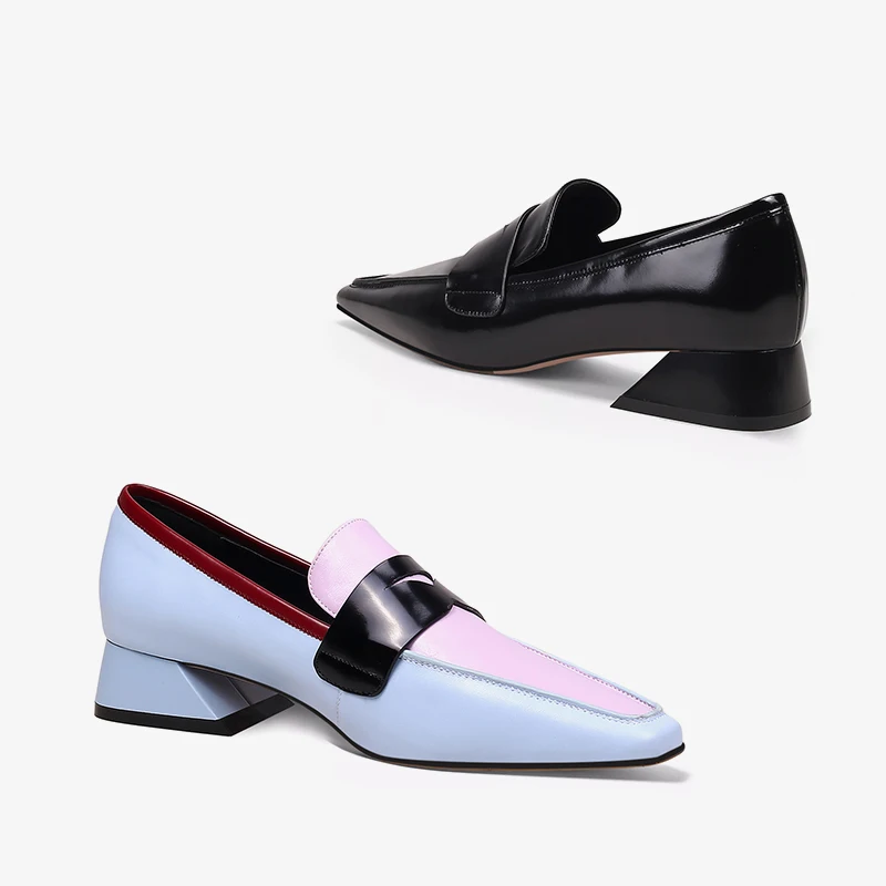 Elegant small square toe 3cm low heels driving women pumps slip on concise mature office daily wear autumn shoes HL229 MUYISEXI