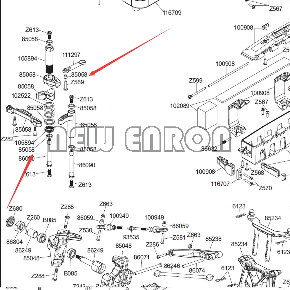 Black Steering Component Servo Protection Assembly Alloy 85058 FOR HPI SAVAGE Flux XL X 4.6 5.9 21 25 SS 4.1 3.5 NEW ENRON1:8