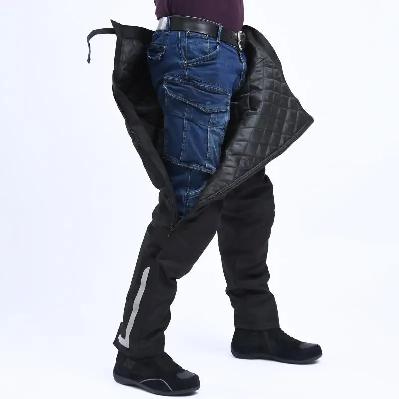 Wind-proof and warm-keeping equipment for motorcycle riding pants; fall-proof and quick-release pants in winter