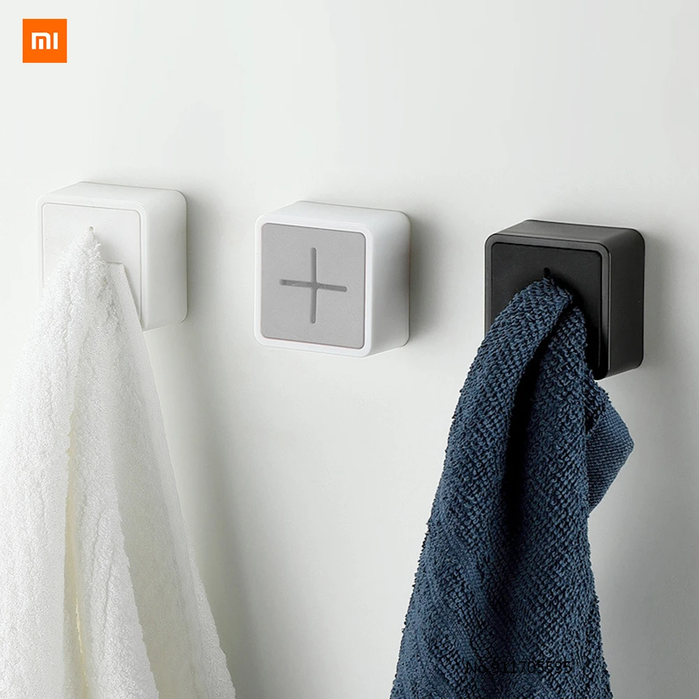 Xiaomi Self-adhesive Punch Free Towel Plug Holder Wall Mounted Bathroom Kitchen Organizer Rack Towels Storage Wash Cloth Clip