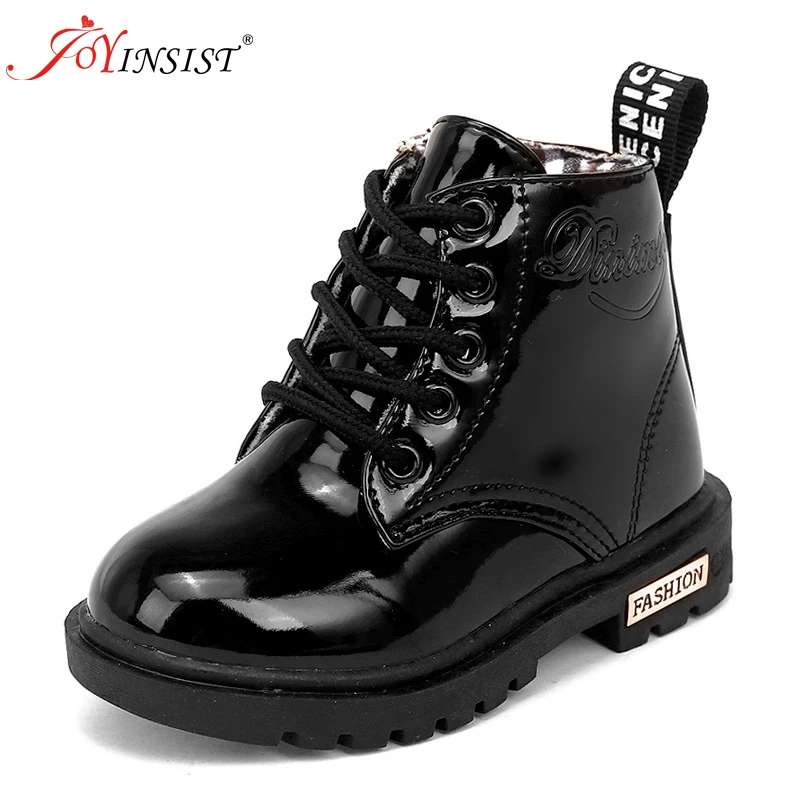 Bottes de neige imperméables en cuir pour enfants, chaussures de moto, baskets pour enfants, automne, hiver, 2024