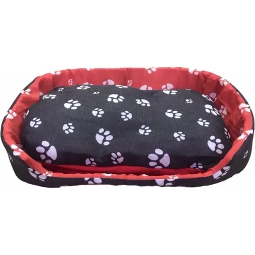 Ksburda Pet Cat Dog Fiber Detachable Padded Bed Black Pattern