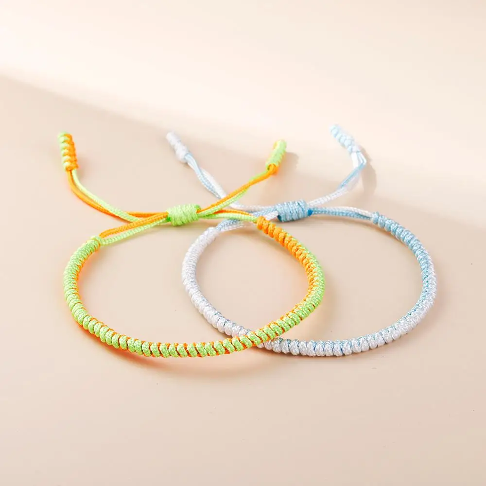 Simple Woven Cotton Rope String Bracelet Pray Yoga Handmade Multicolor Chic Bracelet for Men Women Fashion Friend Couple Bangle