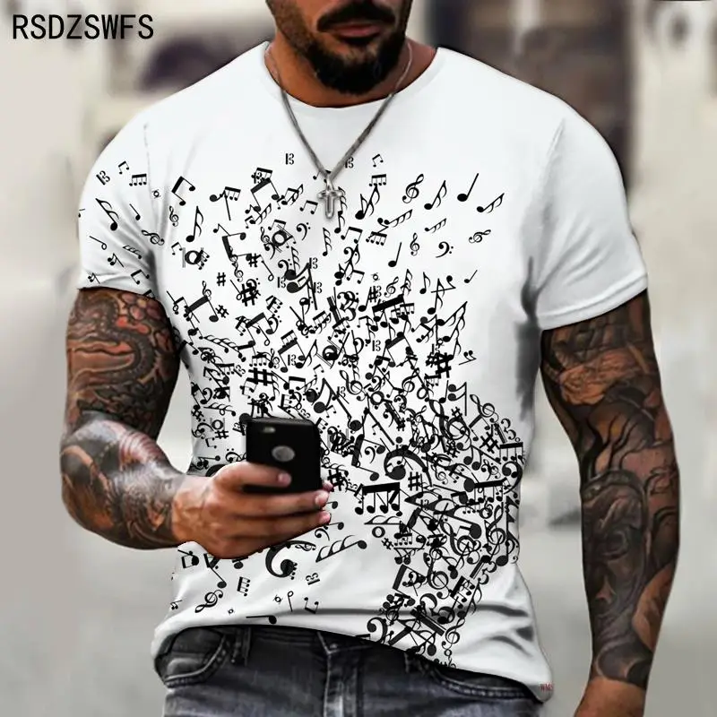 New Fashion T Short Men Streetwear O-Neck Short Sleeve Tees Colorful Geometry Male Clothes Casual Oversized Man T-Shirt Summer