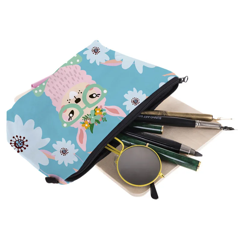 Digital Printing Cosmetische Tas Alpaca Patroon Clutch Bag Lady Multifunctionele Reizen Opbergtas Wc Tas Lippenstift Zak