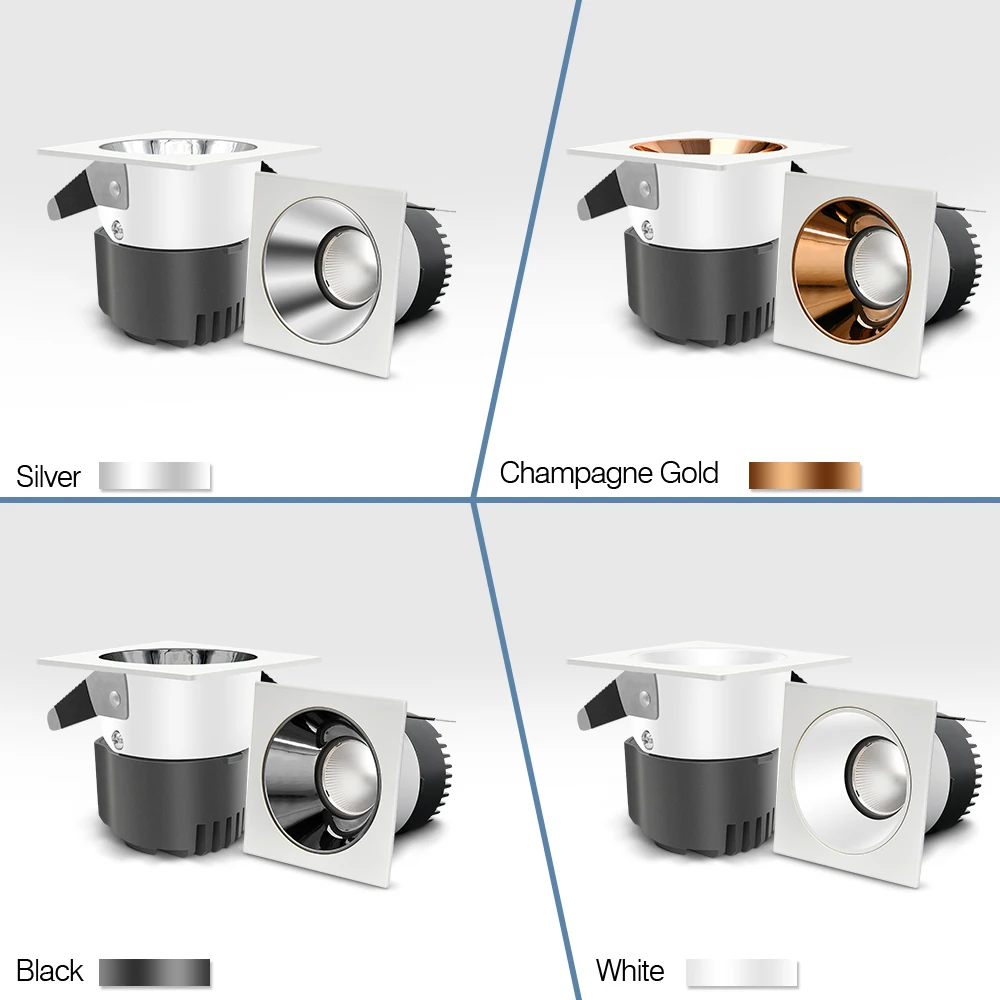 Square Led Downlight Recessed In Led Ceiling Downlight Aluminum High Quality Ceiling Led Spot Lamp For Living Room Kitchen Store