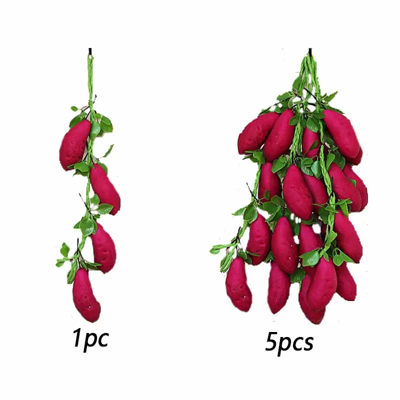 Kunstmatige simulatie voedsel groenten nep chili peper fruit druiven fotografie rekwisieten voor huisdecoratie kerst muur decor