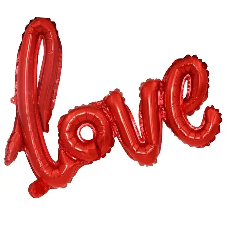 Ligatures Love Letter Foil Balloon valentines day Anniversary Wedding Birthday Party Decoration balloons Cup Photo Props