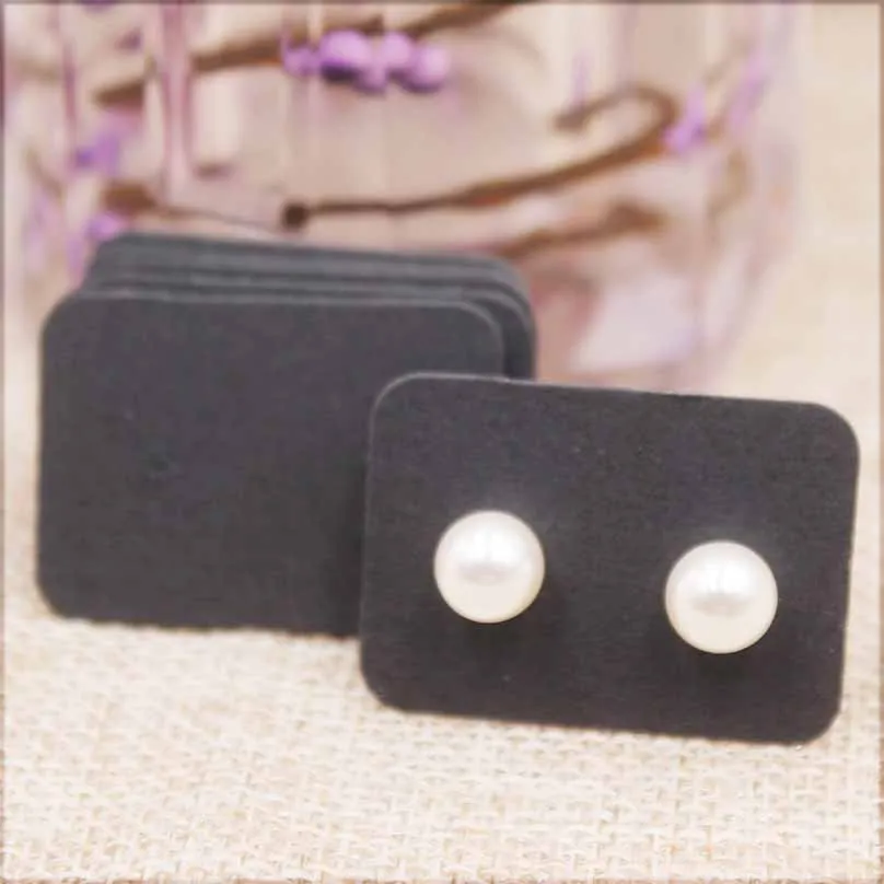 100pcs Cute Solid Color Earring Paper Package Card DIY Small Stud Earring Card White Kraft Pink Jewelry Display Card