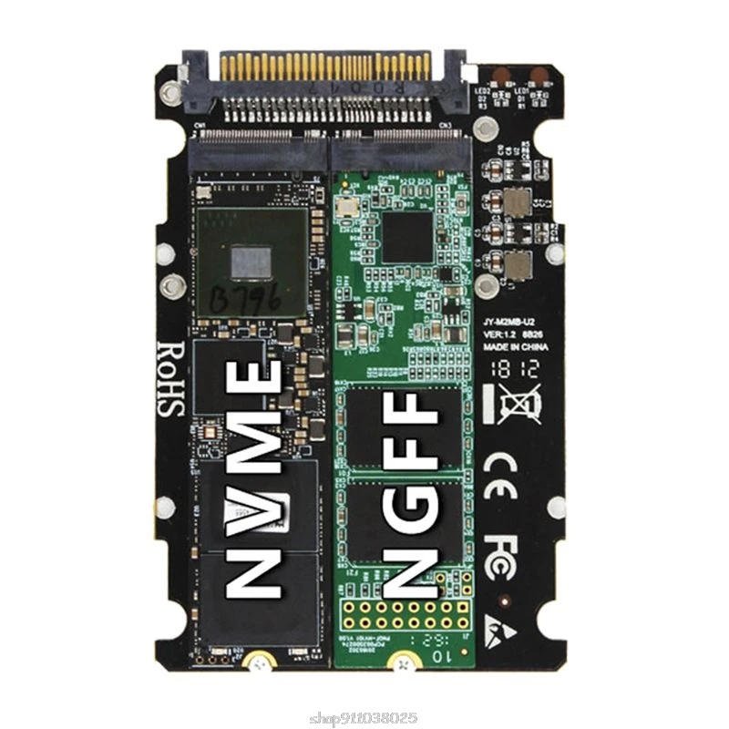 

M.2 SSD to U.2 Adapter 2 in 1 M.2 NVMe Key M SSD to PCI-e U.2 SFF-8639 Adapter PCIe Converter Desktop Computer Mar17 21