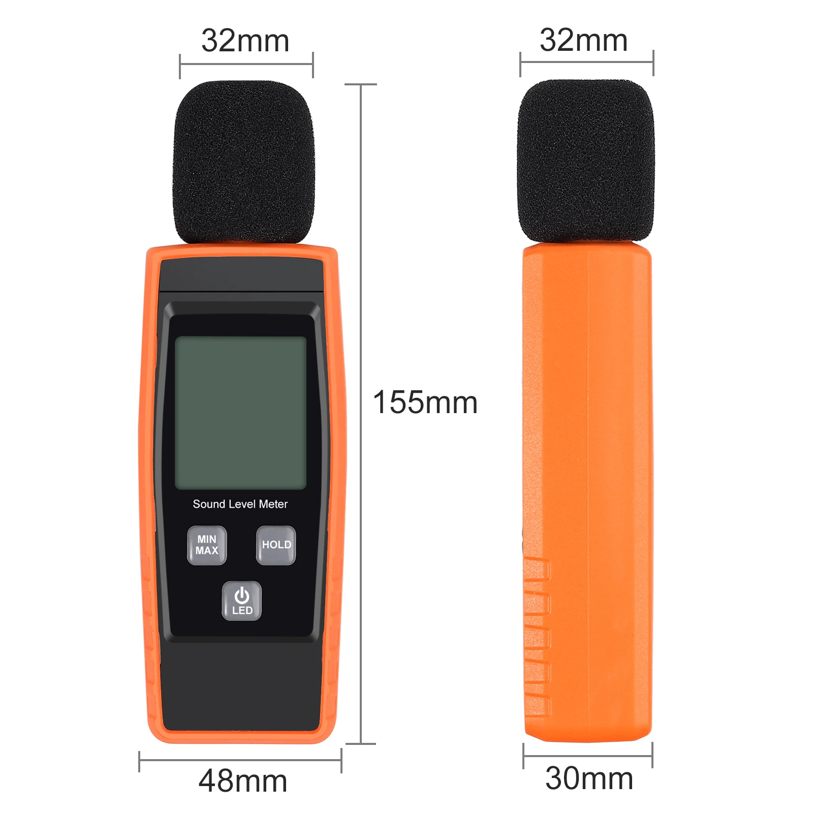 AUTOUTLET Sound Meter Noise Decibel Meter Classic Portable Sound Level Meter Measuring 30-130dBA with LCD Backlight Function