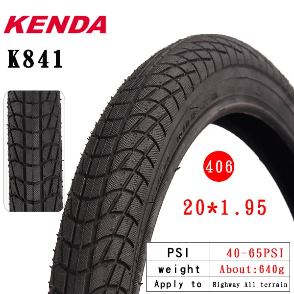 KENDA-折りたたみ式自転車タイヤ,20インチ,スチールワイヤー付き,20x1