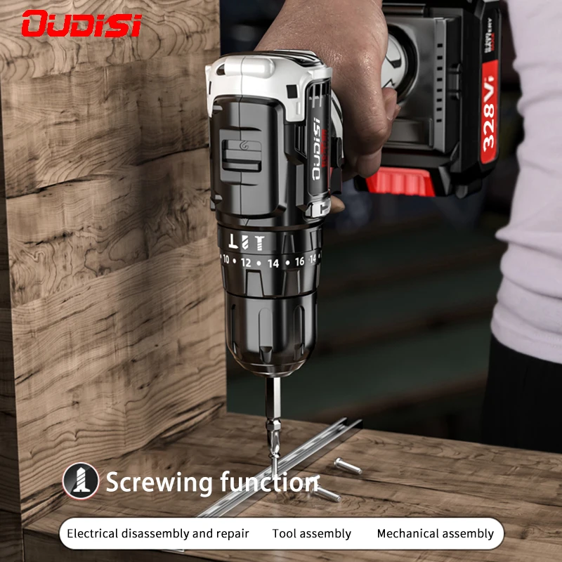 OUDISI Impact Cordless Screwdriver Cordless Drill Impact Electric Drill Power Tools Hammer Drill Electric Drill Hand