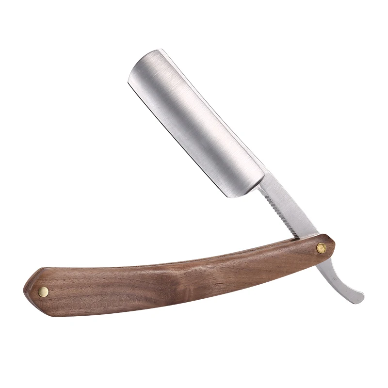 YINTAL Blank Men Shaving Straight Razor Classic Pure Beech Wood Handle Barber Razors Sharpened Preliminary Knife Razor