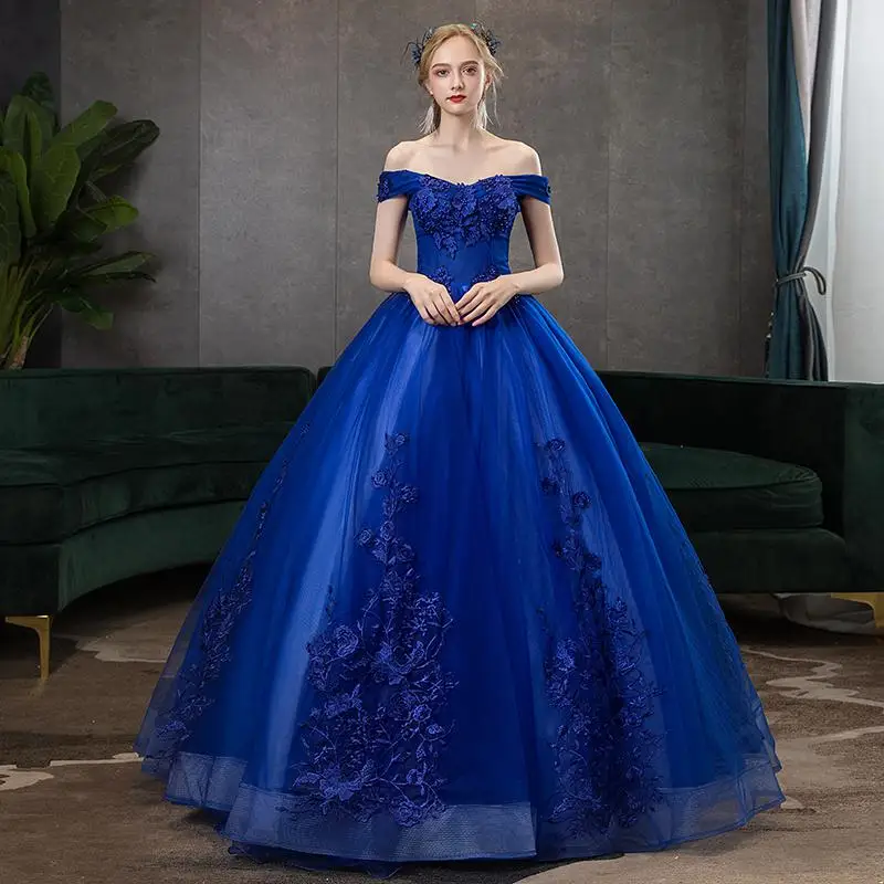 Robes de Quinceanera élégantes avec broderie en dentelle, col bateau de luxe, robe de soirée vintage, 15 ans, nouveau, 2021