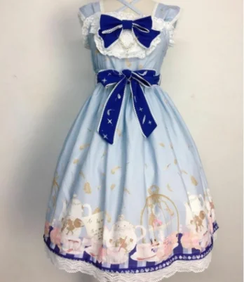 Robe lolita gothique op/jsk pour filles, tenue princesse loli cos japonaise douce, imprimé mignon, rétro en dentelle avec nœud papillon, victorien