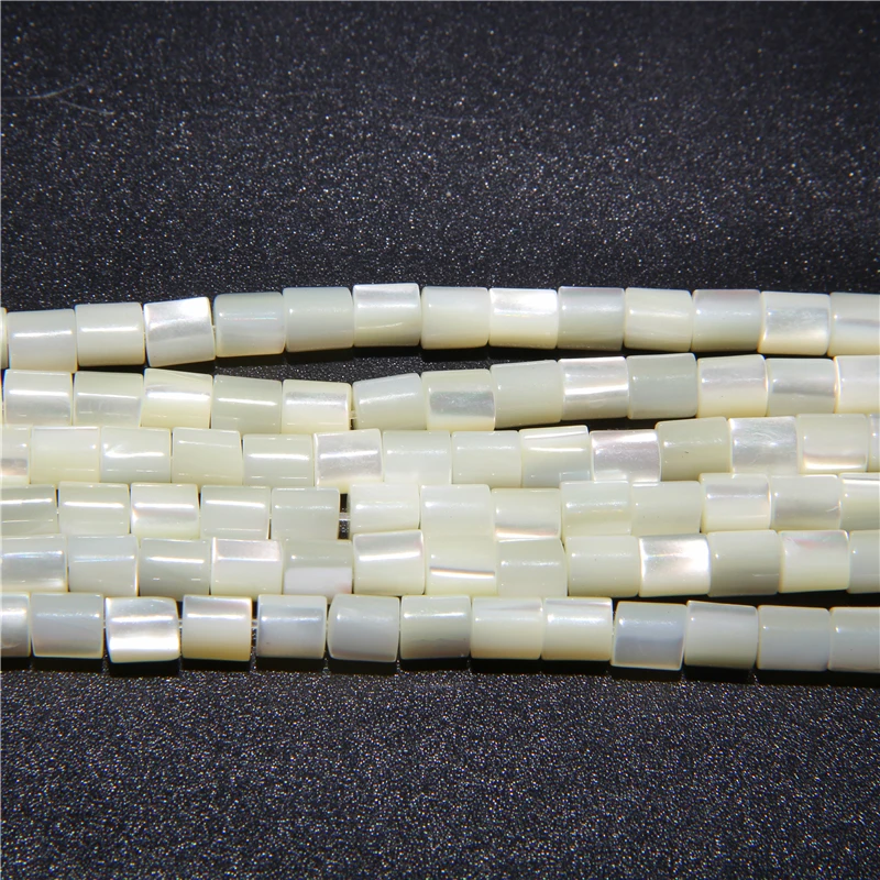 5*6mm White Natural Mother of Pearl Shell Beads Cylindrical Shape Pearl Shell Beads  Jewelry Making 15" Approx 39CM Per Strand image 6