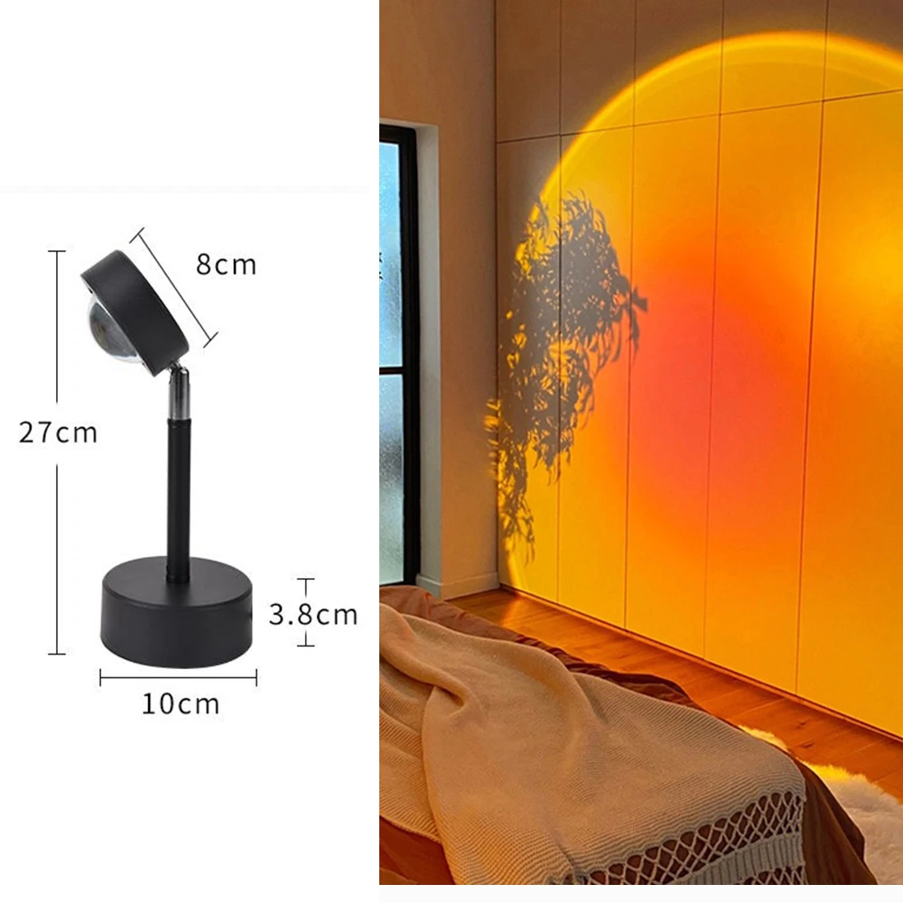 Lampada per proiettore al tramonto spina USB luce notturna a LED proiettore per lampada a luce solare arcobaleno per Vlog Internet Celebrity illuminazione fotografica