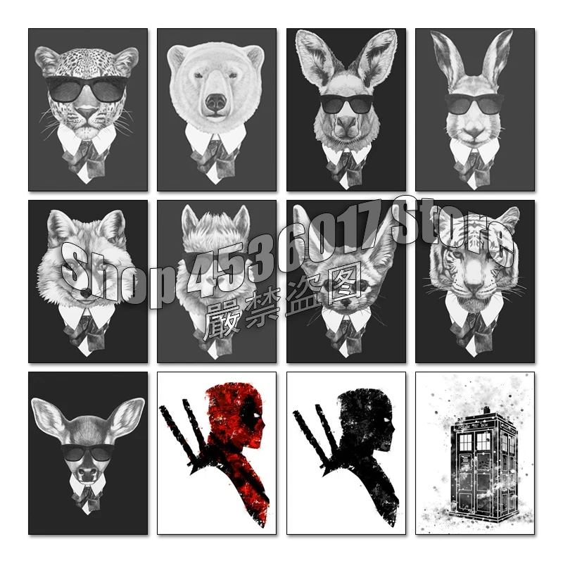 

Animals 5d Diy Diamond Painting Cross Stitch Diamond Embroidery Full Mosaic Gifts Wall Stickers Tiger rabbit fox Art Needlework