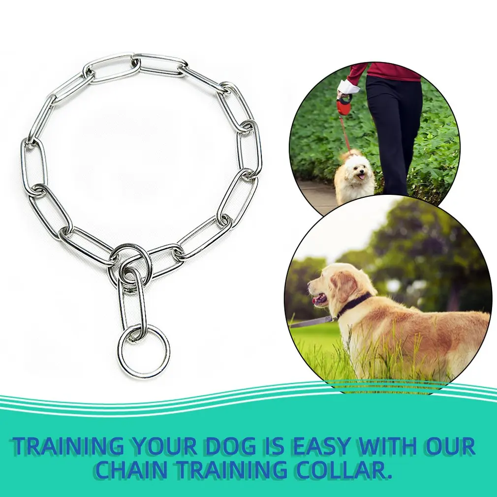 Duty Solid Stainless Steel Dog Choke Chain Collar Pet Necklace For Pit Bull Mastiff Bulldog Big Breeds Pet Accessories